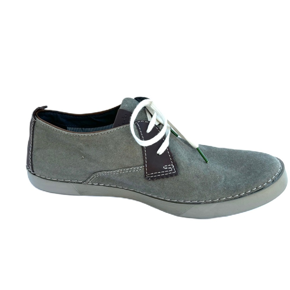 Clarks Mens Canvas Size 9 M Green Shoes Casual Lace Up Loafers - Picture 4 of 13
